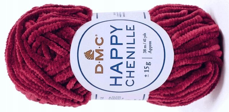 WŁÓCZKA HAPPY CHENILLE DMC kol. 31 bordowy