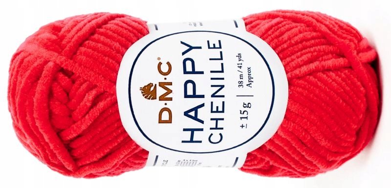 WŁÓCZKA HAPPY CHENILLE DMC kol. 34 czerwony
