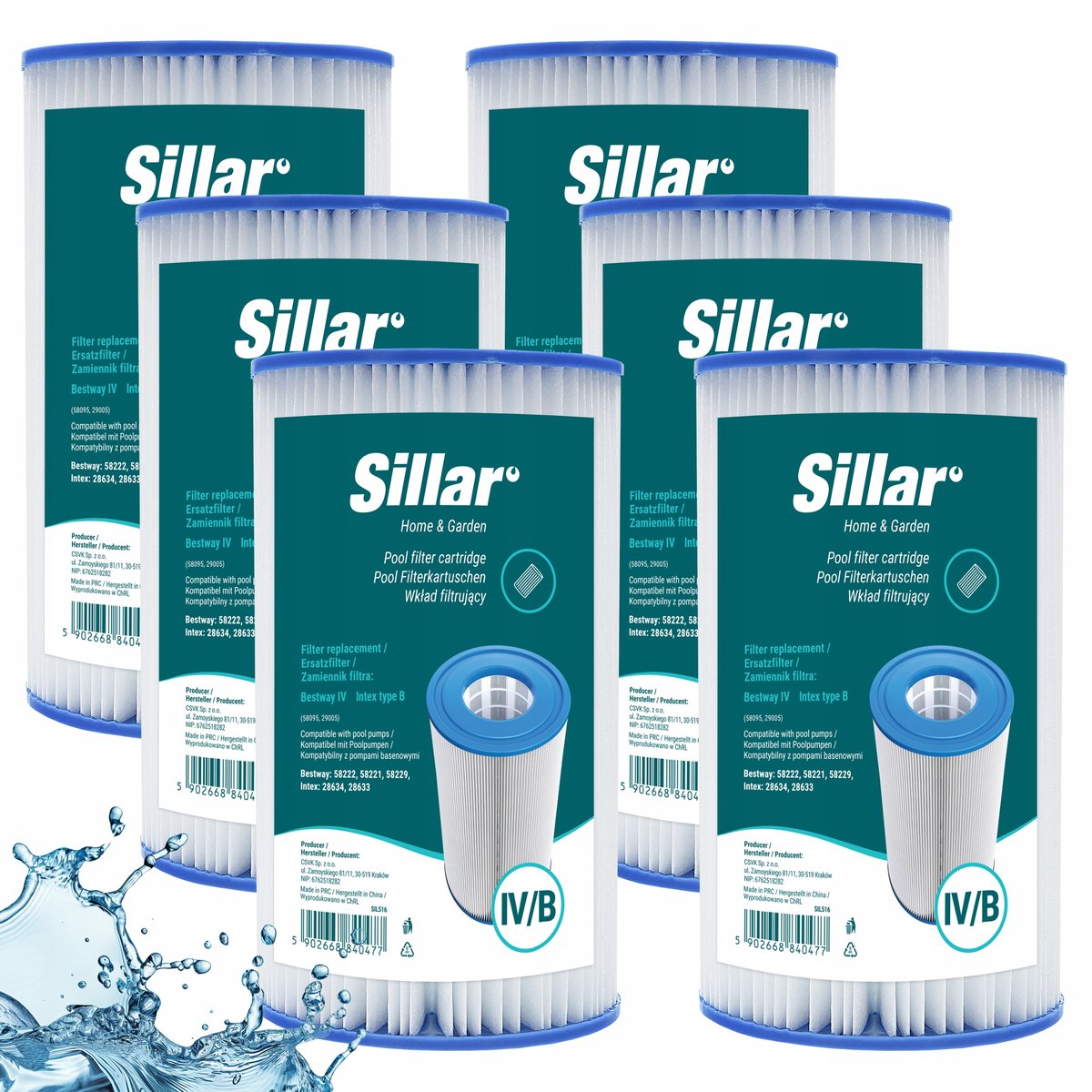 Bestway sillar filtr do basenu do pompy zamiennik  typ iv intex b 6x