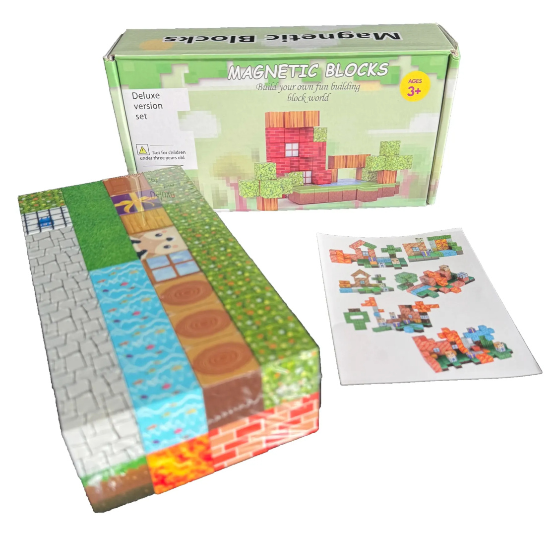 Klocki Magnetyczne Pikselowe 64 el. – Zestaw bloków dla Dzieci