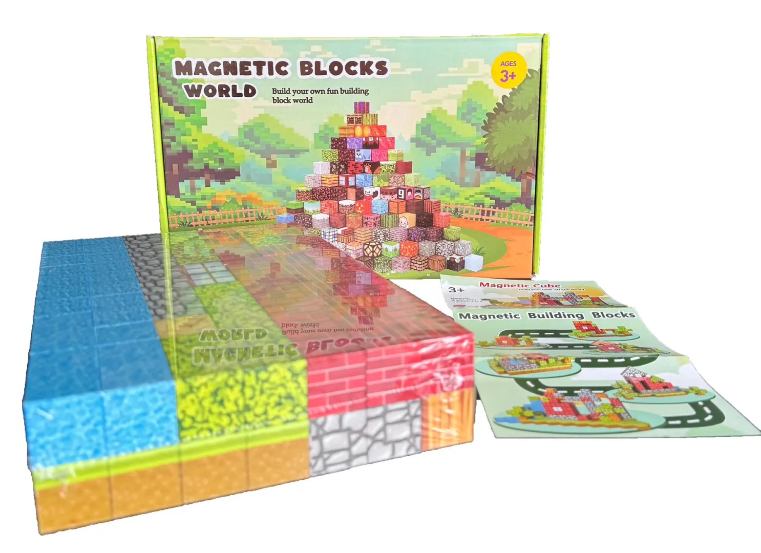 Klocki Magnetyczne Pikselowe 154 elementy – Kreatywny Mega Zestaw