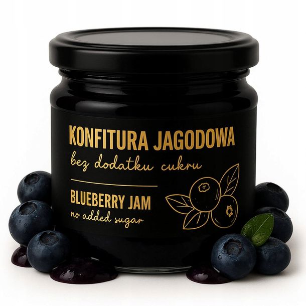Konfitura jagodowa bez cukru z jagód 190 g naturalna intensywna premium