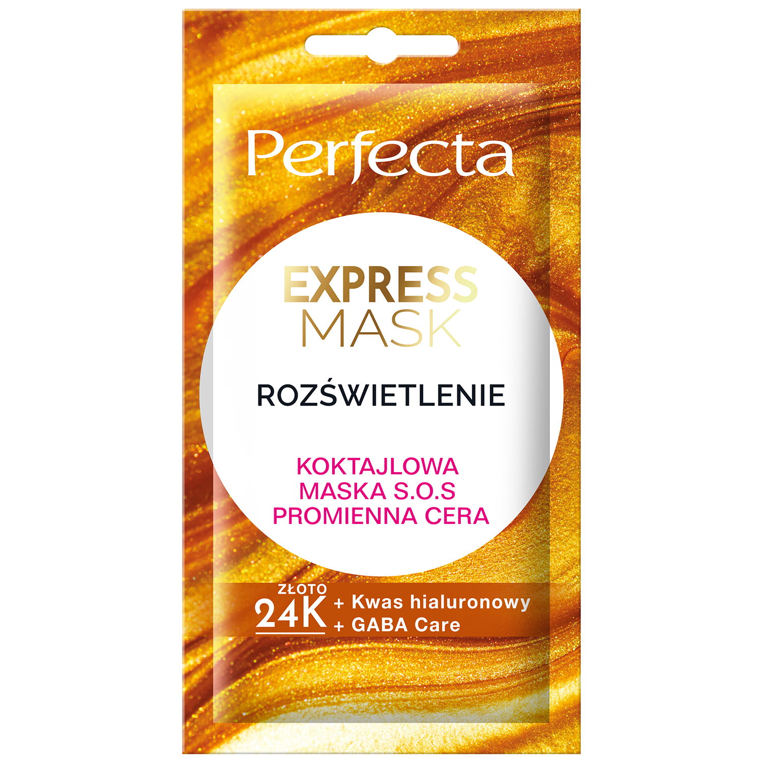 Perfecta Express Mask, koktajlowa maska S.O.S., promienna cera, rozświetlenie, 8 ml