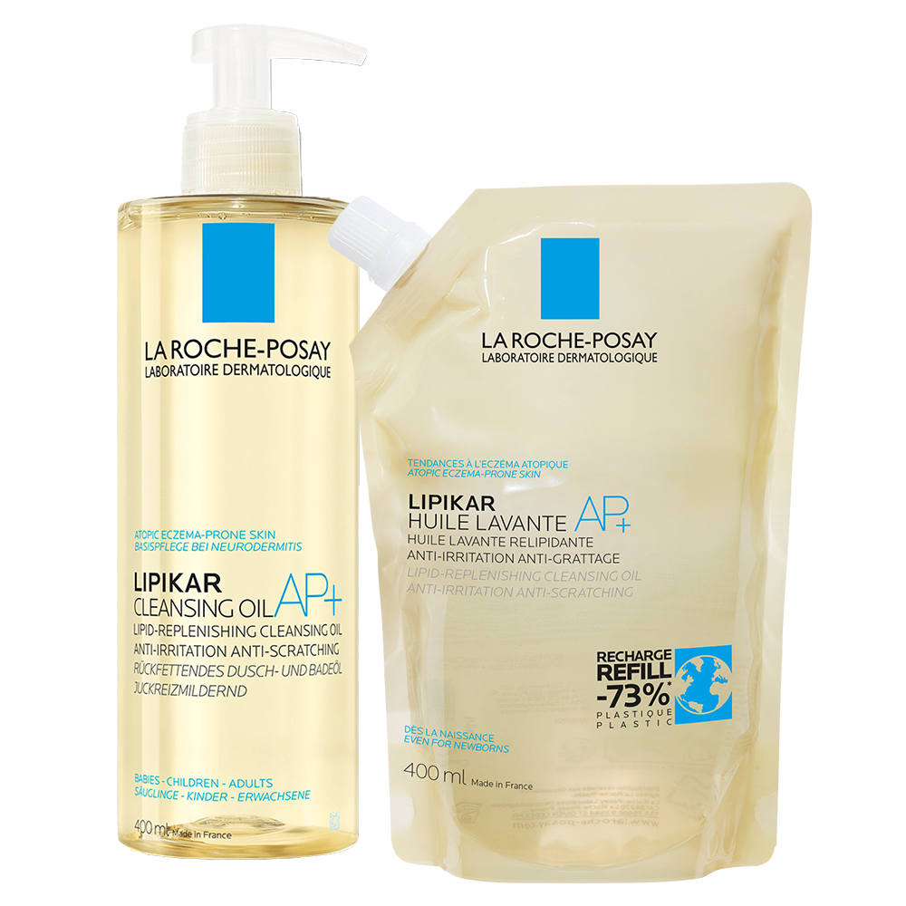 Zestaw La Roche-Posay Lipikar AP+ olejek myjący uzupełniający poziom lipidów przeciw podrażnieniom skóry 400 ml + zapas 400 ml