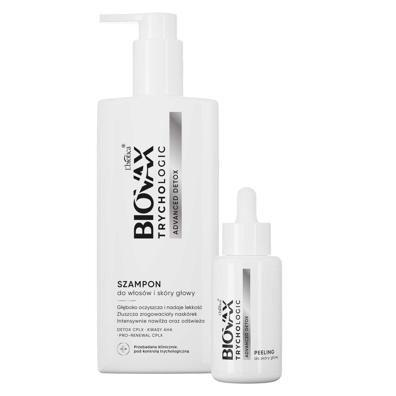 Zestaw Biovax Trychologic Advanced Detox, szampon do włosów i skóry głowy, 200 ml + peeling do skóry głowy, 50 ml