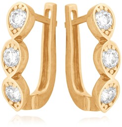 Złote kolczyki 585 zatrzaskowe PREZENT GRAWER