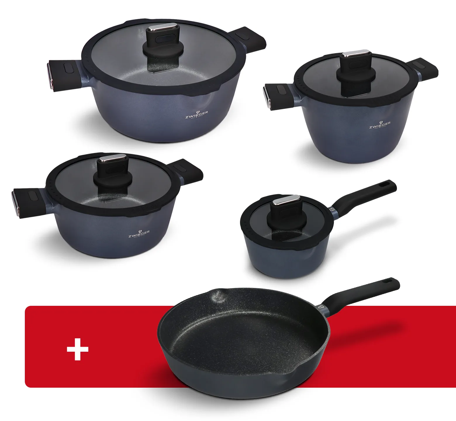 Zestaw garnków 8 el. Vesna Zwieger + Patelnia 28 cm Vesna