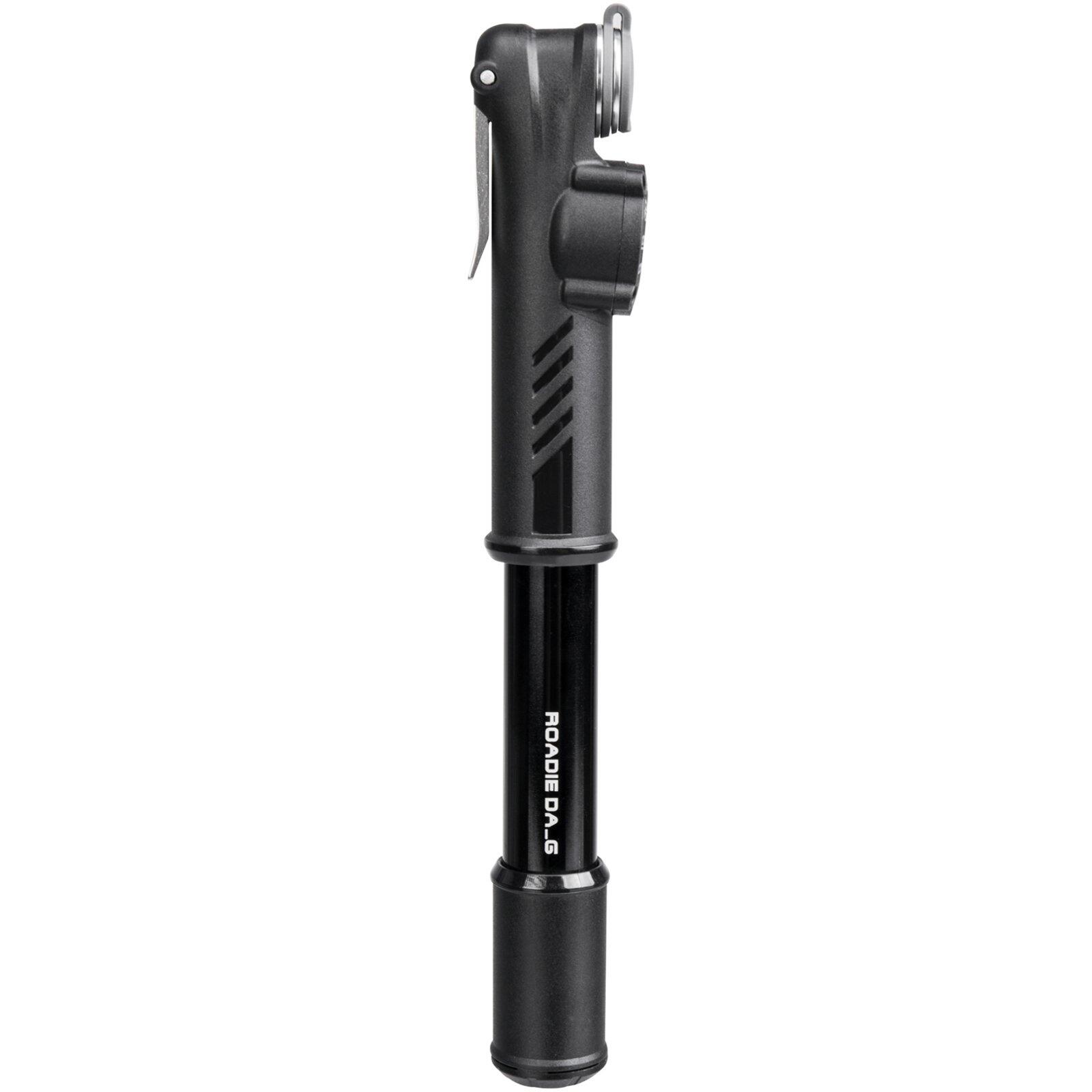 Topeak Roadie DA_G Mini pompka rowerowa 8 bar Dual Action manometr uchwyt ramy aluminiowy, 15700105 (TRDA-1G)