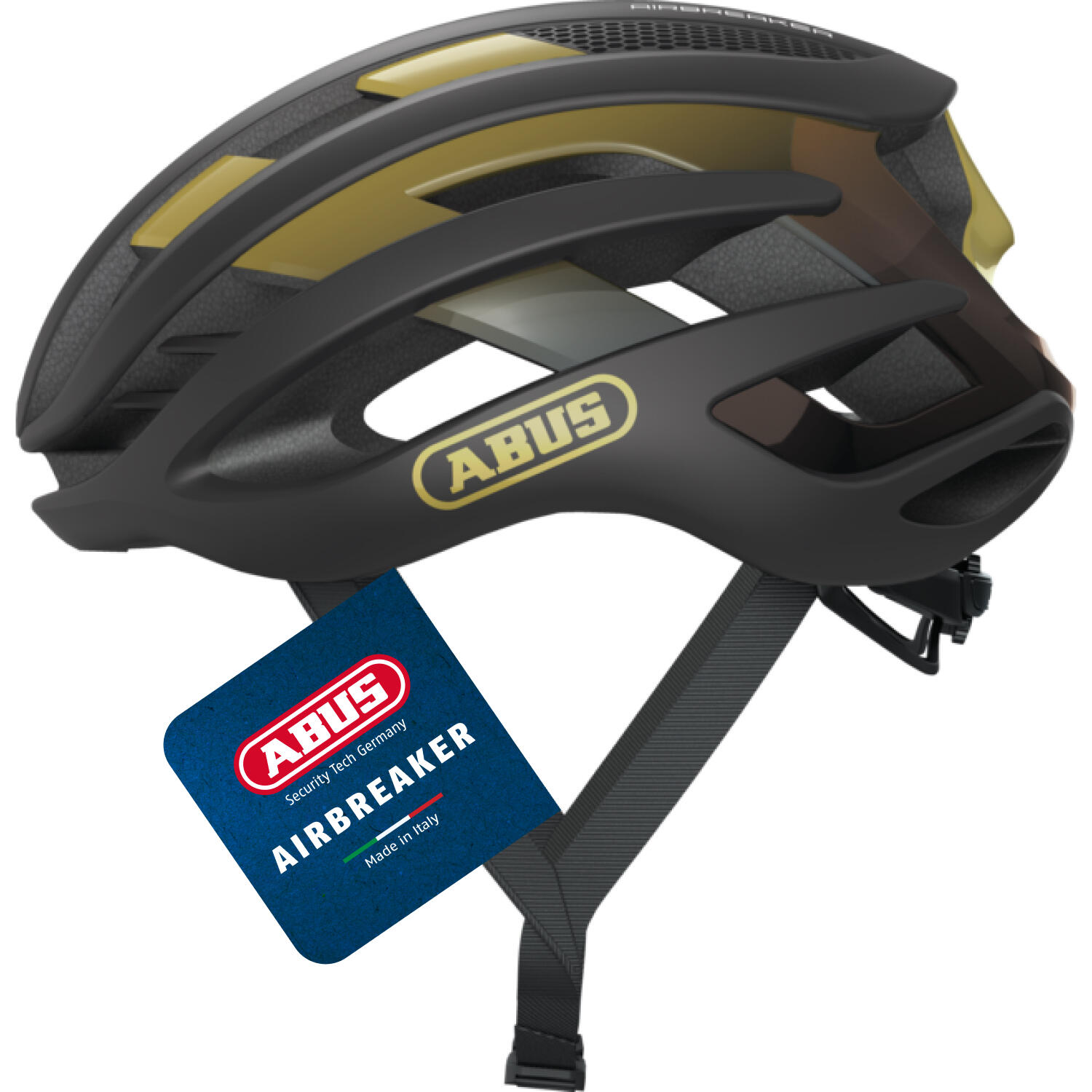 Abus AirBreaker Kask rowerowy, black gold M | 52-58cm 2021 Kaski szosowe 86830