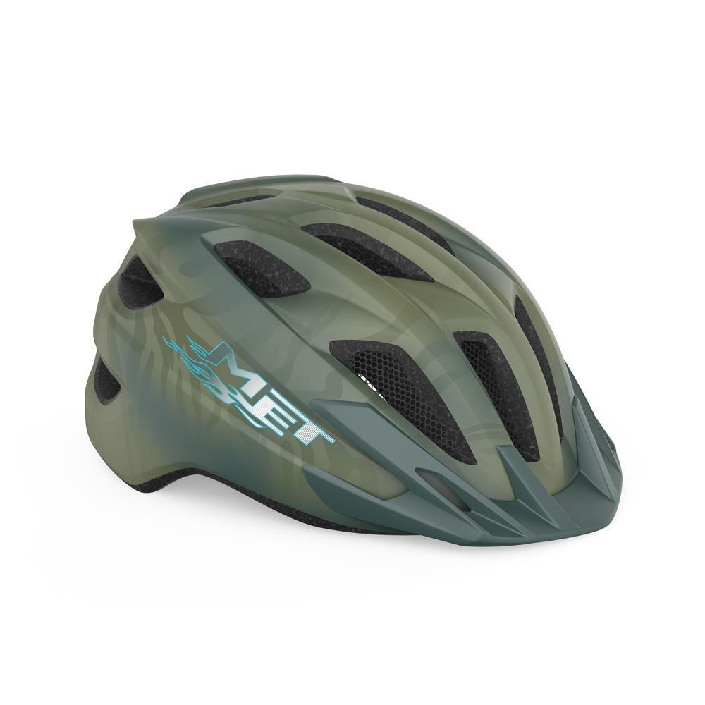 Dziecięcy kask rowerowy MET Crackerjack, 52-57 cm, zielony - matowy