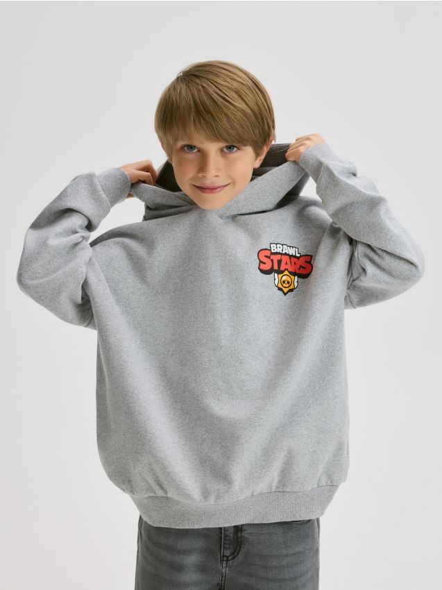 Reserved - Bluza z kapturem Brawl Stars - jasnoszary