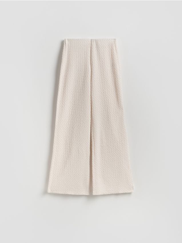 Reserved - Strukturalne spodnie - złamana biel