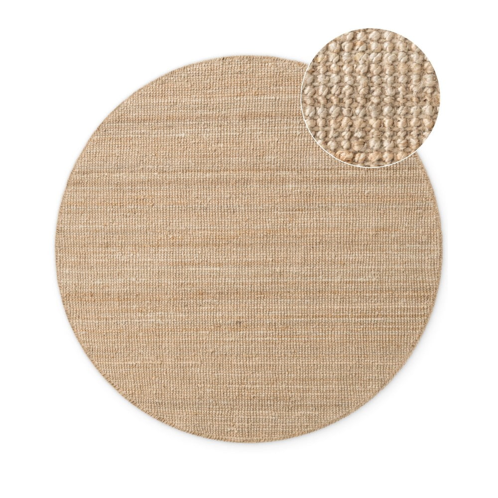 Okrągły dywan z juty w naturalnym kolorze ø 160 cm Bouclé Jaipur – Hanse Home