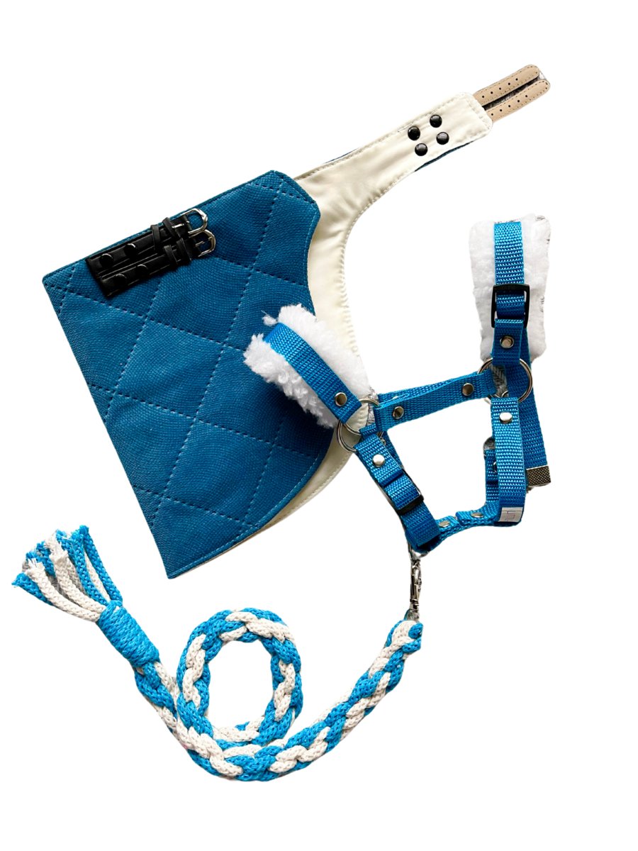 Zestaw premium z niebieska regulowana derka dla Hobby Horse