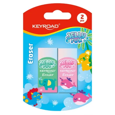 Gumka do ścierania KEYROAD Jelly Fun 2 szt. blister 1szt.mix