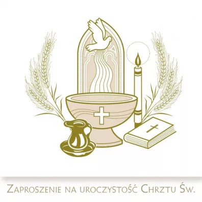 Zaproszenie na Chrzest Święty 10 szt. Outlet