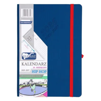Kalendarz 2025/2027 B5 18M + notes Hip Hop granat
