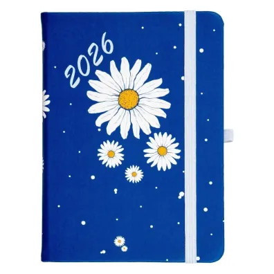 Kalendarz 2026 B6 tyg. Hip Hop stokrotka-granatowa