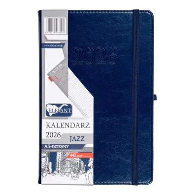 Kalendarz 2026 A5 dzienny Jazz granatowy