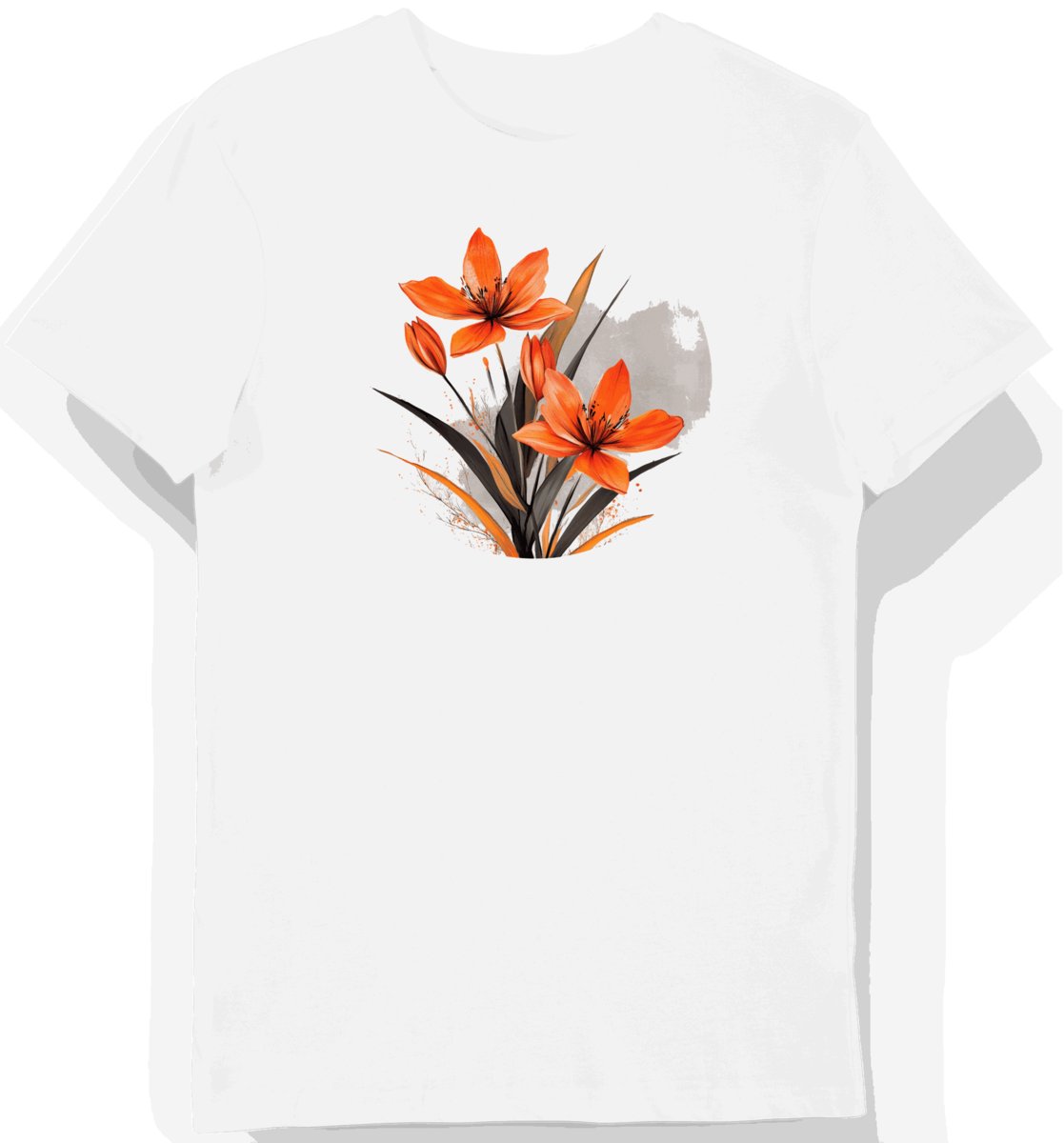 Koszulka męska biała z grafiką pustynnych kwiatów S