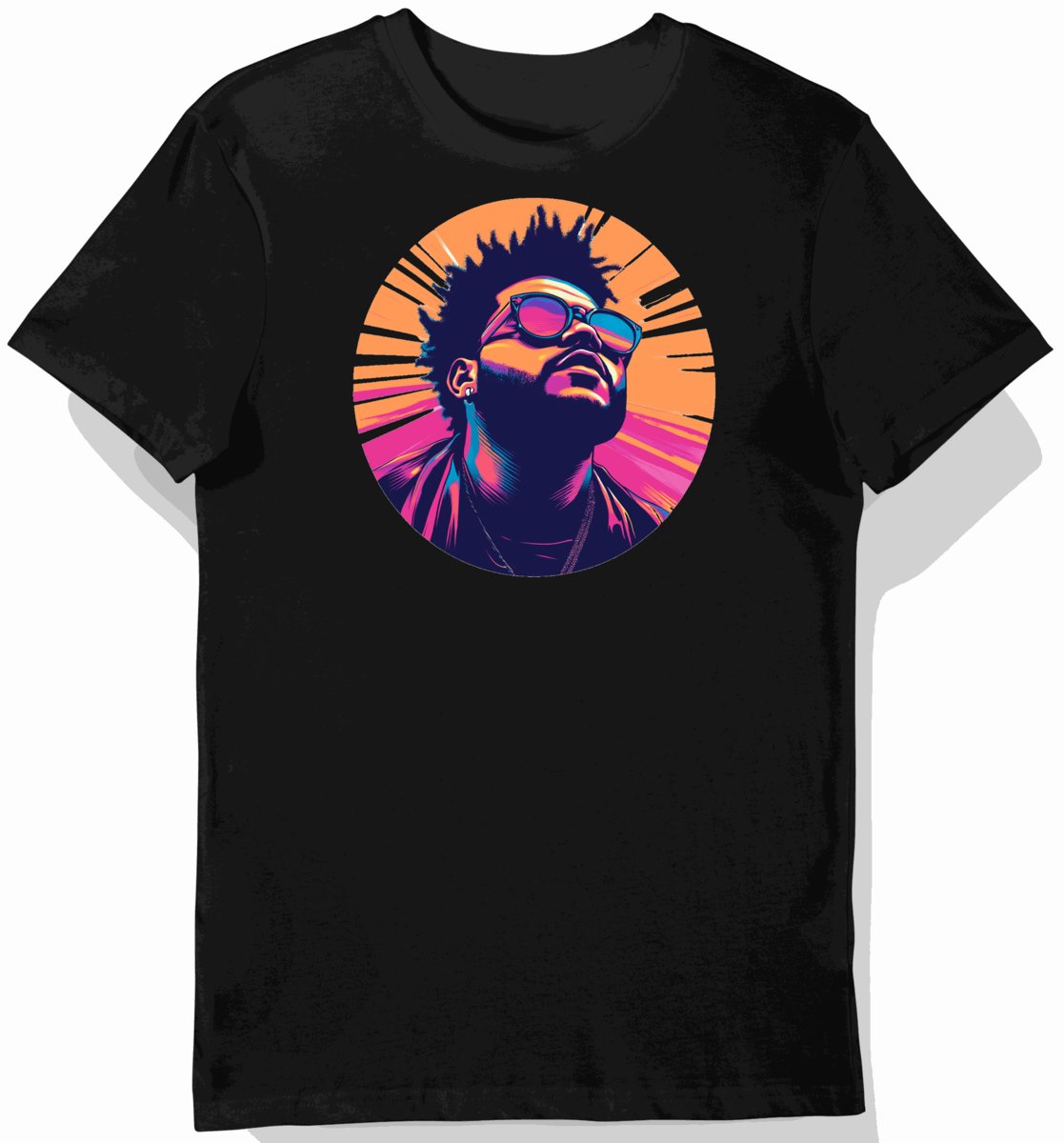 Koszulka męska czarna z nadrukiem artysty muzycznego The Weeknd M