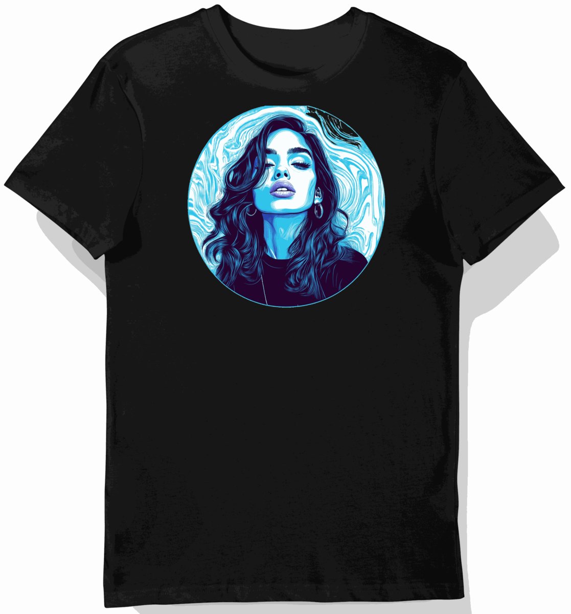 Koszulka męska czarna z motywem muzycznym Dua Lipa L