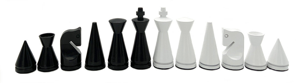 ITALIAN CHESS PIECES WHITE ACACIA MODER