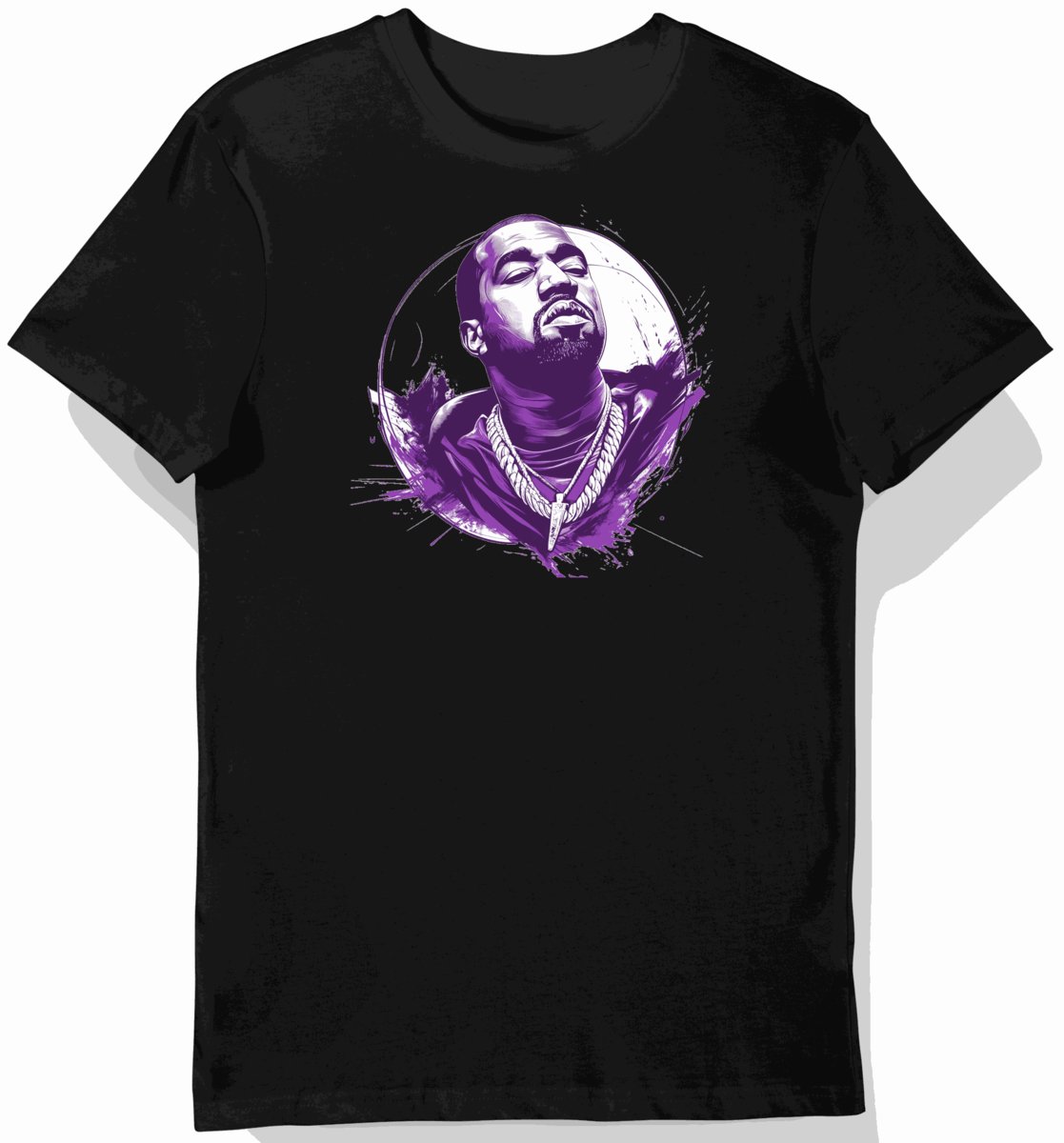 Koszulka męska czarna z motywem Kanye West hip-hop L