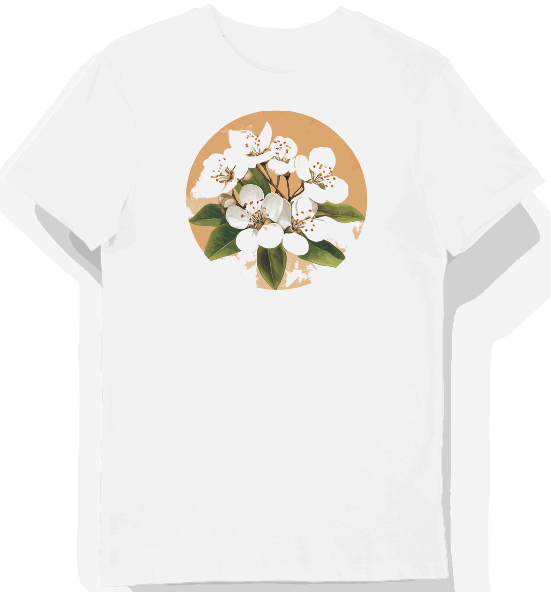 Koszulka męska biała z nadrukiem pustynnych roślin i kwiatów M