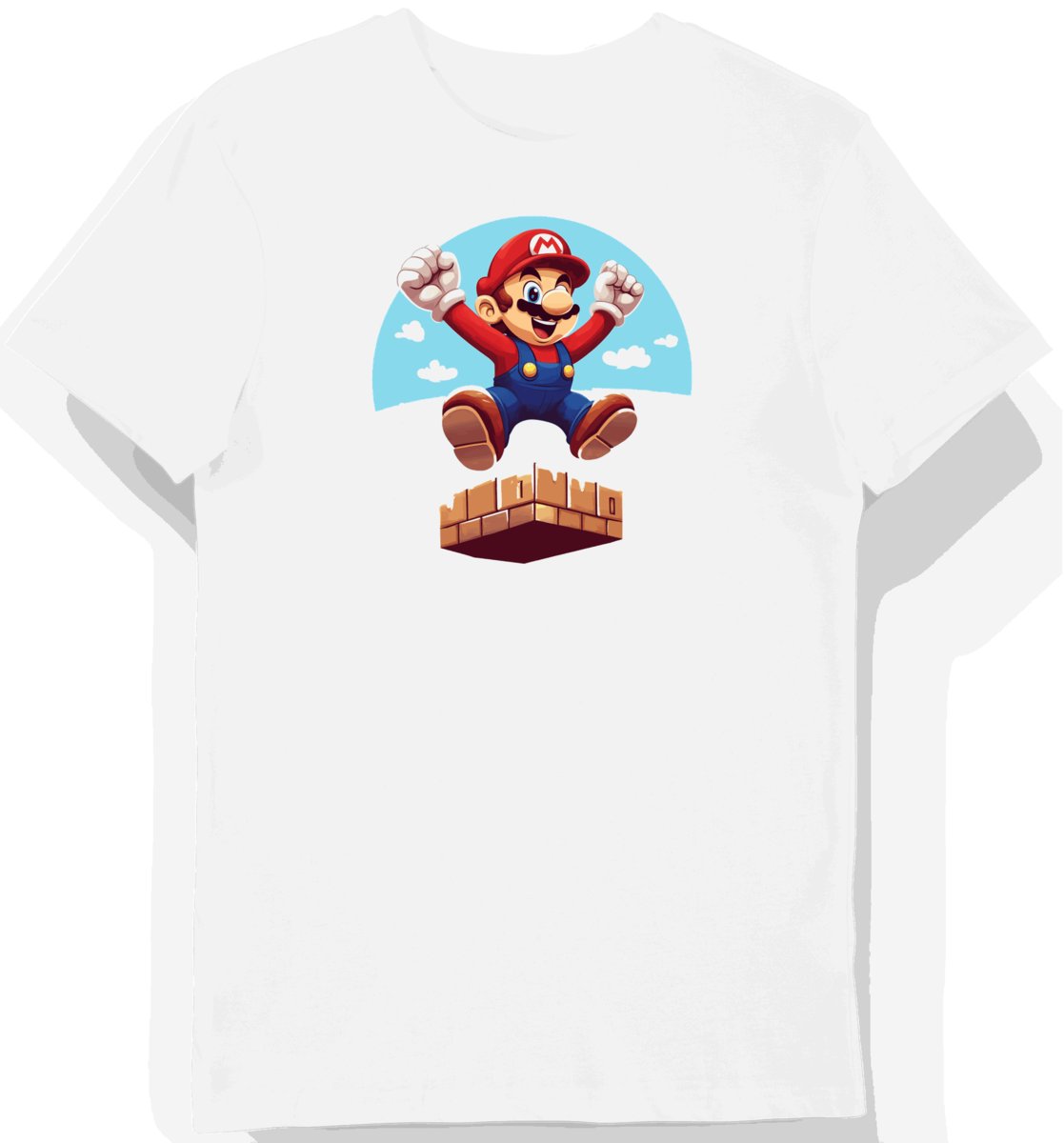 Koszulka męska biała z motywem hydraulika Mario 3XL