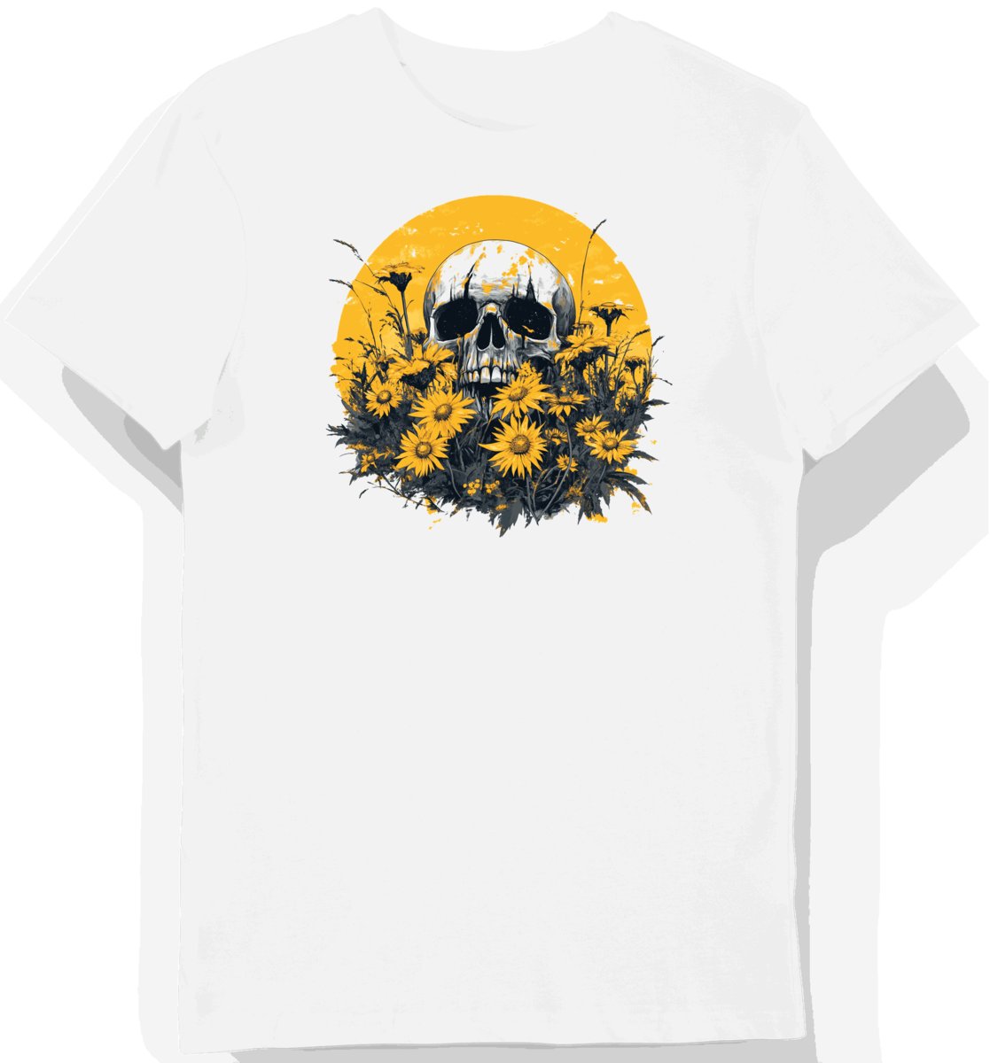 Koszulka męska biała z motywem krwawych kwiatów XXL