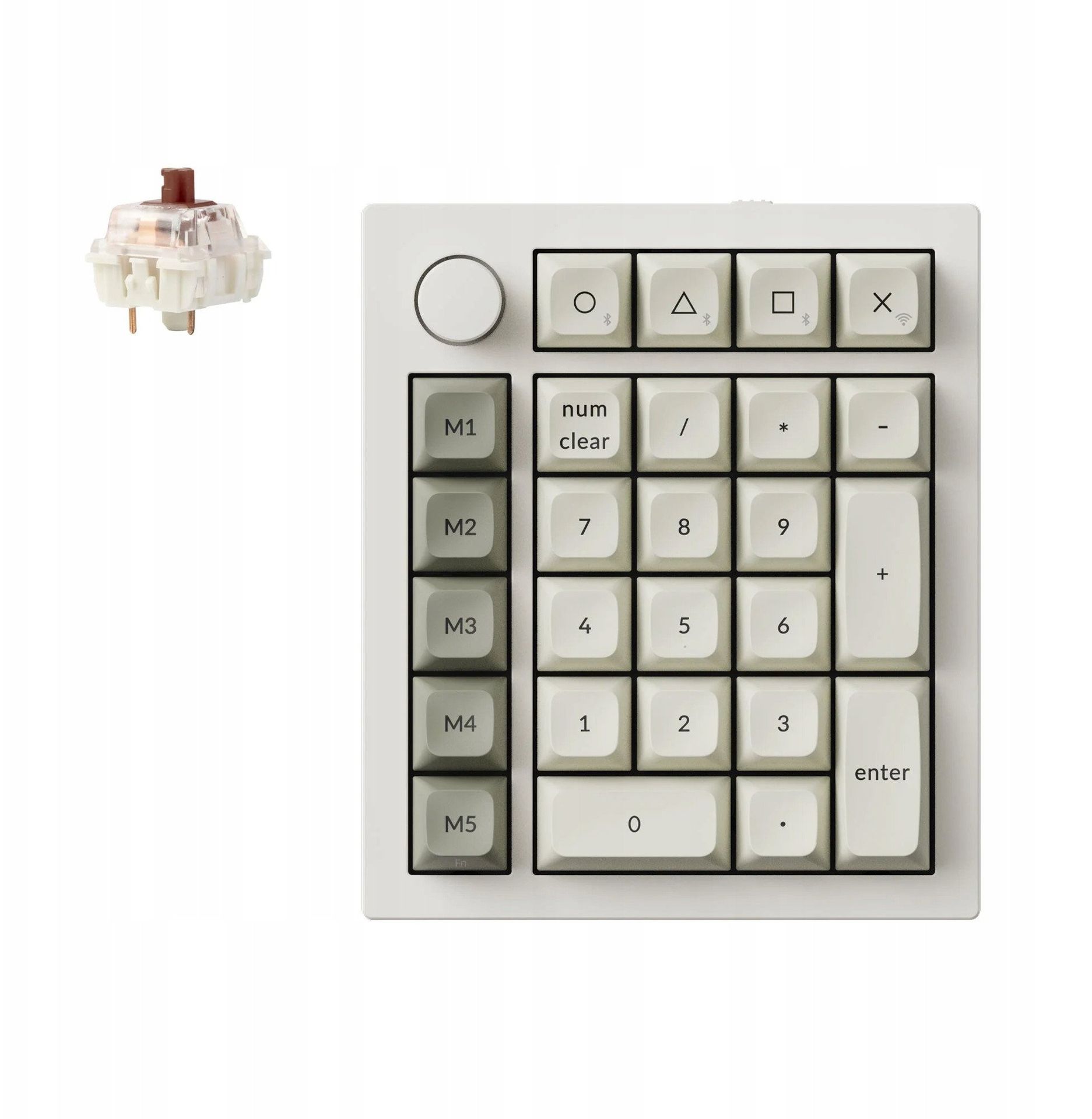 Keychron Q0 Max QMK Custom Number Pad Fully Assembled Knob / Shell White / Gateron Jupiter Brown