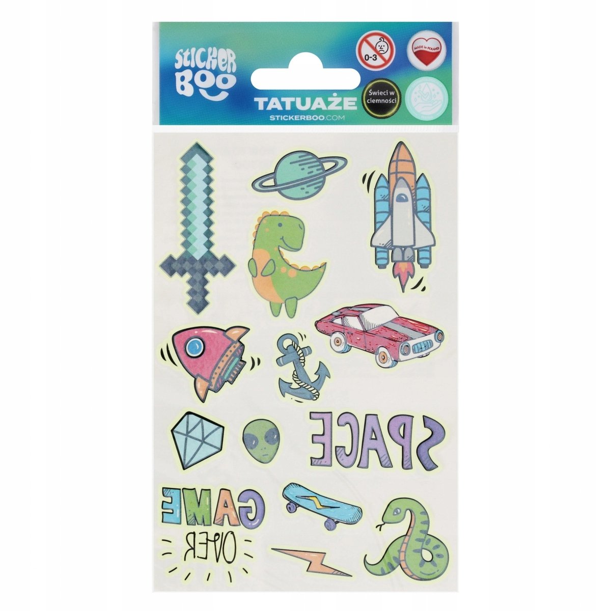 Tatuaż Świecący W Ciemności 10x18 Sticker Boo 559324