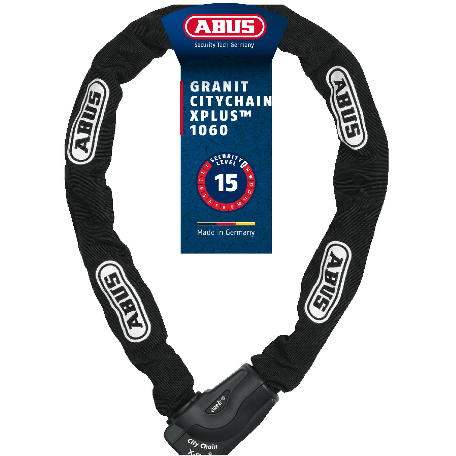 Abus 1060 Łańcuch Rowerowy, Przekrój Ogniw 10 Mm, Długość 110 Cm, Czarny (680117)