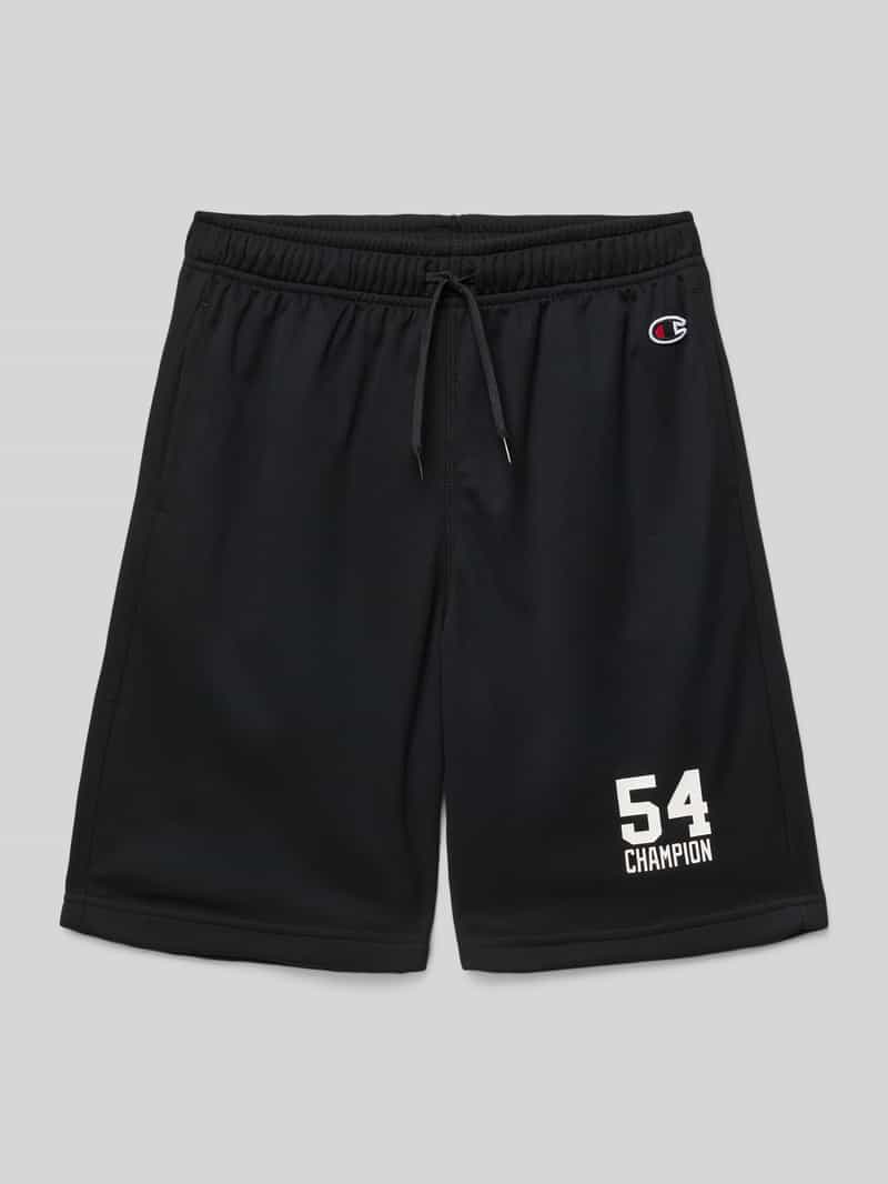 Szorty z dzianiny dresowej o kroju regular fit z nadrukiem z logo