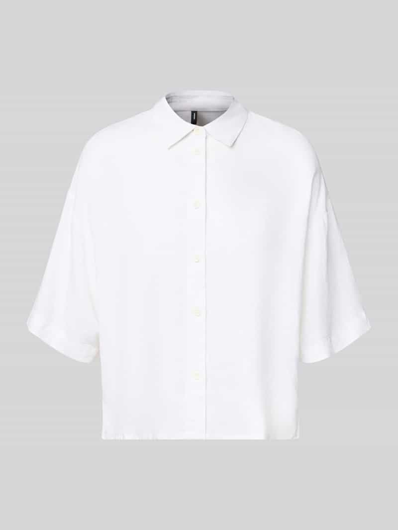 Bluzka koszulowa o kroju regular fit z mieszanki lnu i wiskozy model ‘LINN’