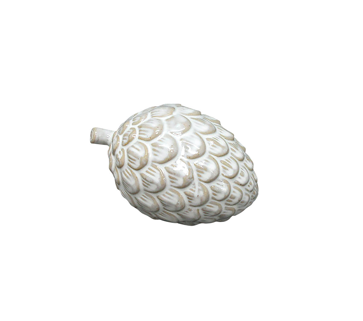 Figurka ceramiczna Hytte - szyszka biała 11x7xh6,6 cm