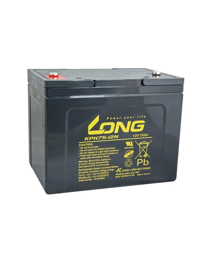 Long Długi akumulator 12V 75Ah M6 HighRate LongLife 12 lat KPH75-12N PBLO12V075F8AHL