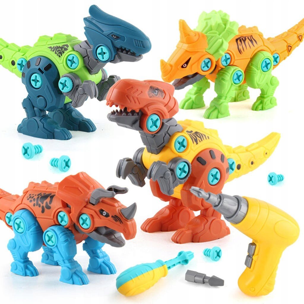Dinozaury Klocki Zabawka Do Skręcania Rozkręcania Dinozaur Konstrukcje Z Wkrętarką Figurki Dinozaury