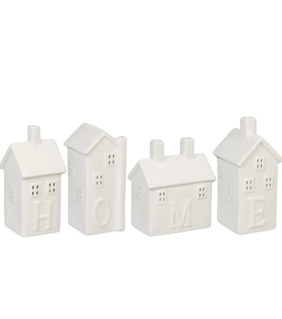 Świecznik zestaw Relaxdays Domki ceramiczne