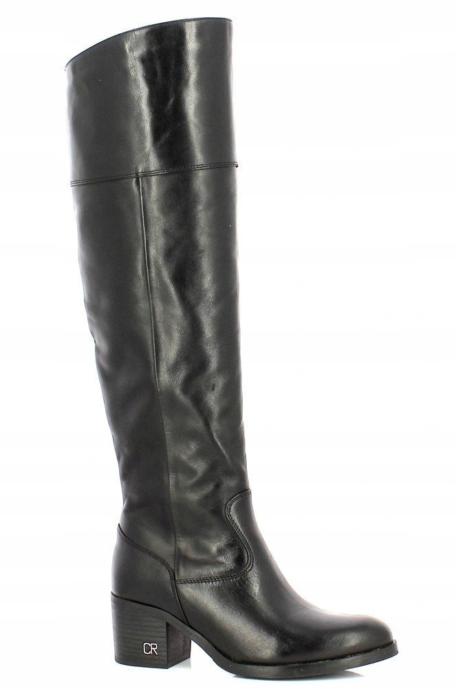 KOZAKI CARINII B5182-E50 CZARNE SKÓRZANE KLOCEK R.36