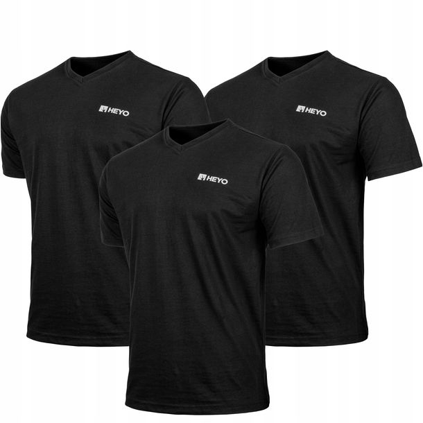 Zestaw Koszulek 3szt. Koszulka Męska T-shirt Bawełniana V-neck Serek Xxxl