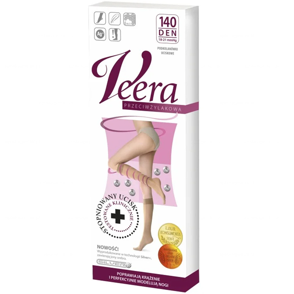 Veera Przeciwżylakowa, podkolanówki uciskowe, 140 den, rozmiar 1/ 2, czarne