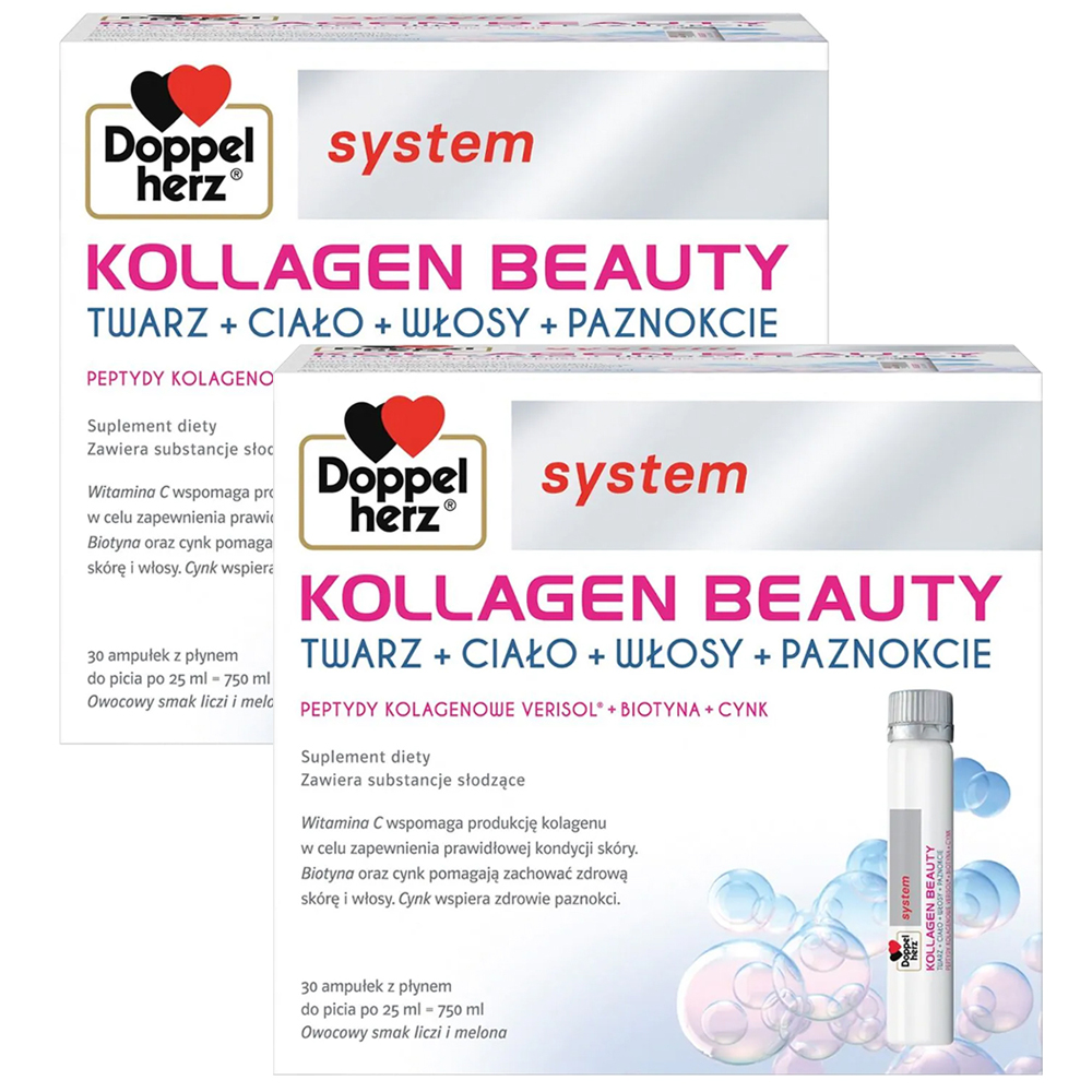 Zestaw Doppelherz System Kollagen Beauty, 2 x 30 ampułek