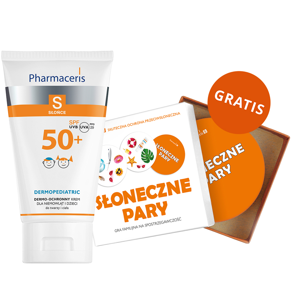 Pharmaceris S krem ochronny na słońce do twarzy i ciała powyżej 6 miesiąca SPF 50+ 125 ml + Dobble gra familijna gratis