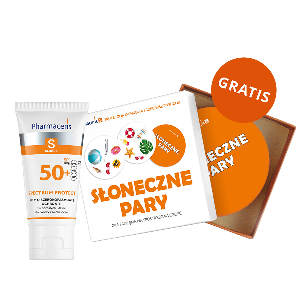 Pharmaceris S Spectrum Protect SPF 50+ krem o szerokopasmowej ochronie 50 ml + Dobble gra familijna gratis