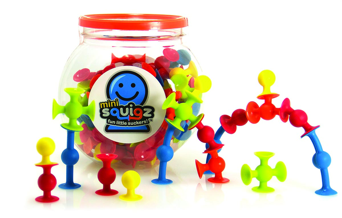 Przyssawki Squigz Mini silikonowe klocki 75el - Fat Brain Toys - klocki