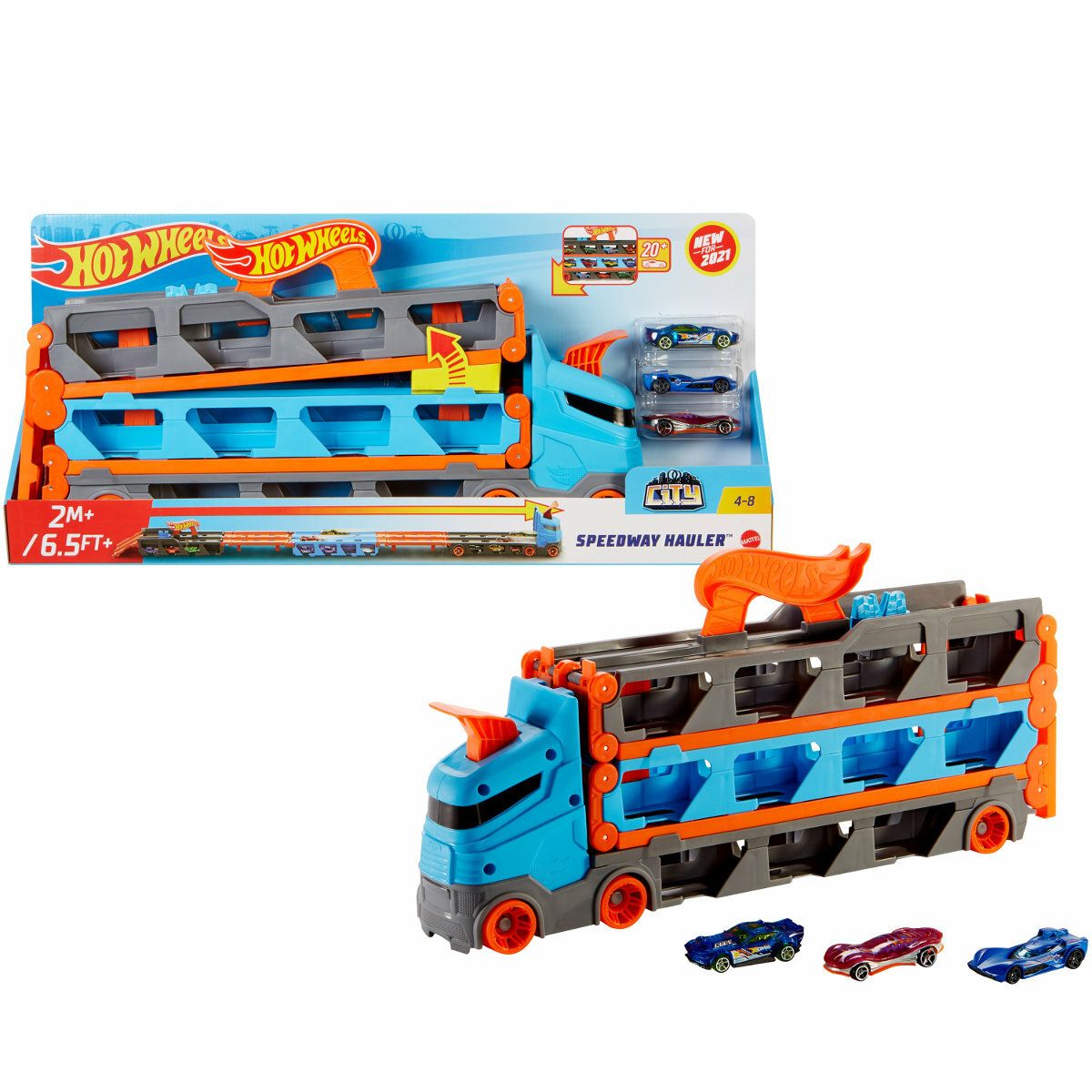 Hot Wheels Ciężarówka Wyścigowy transporter 2w1 - model lub pojazd