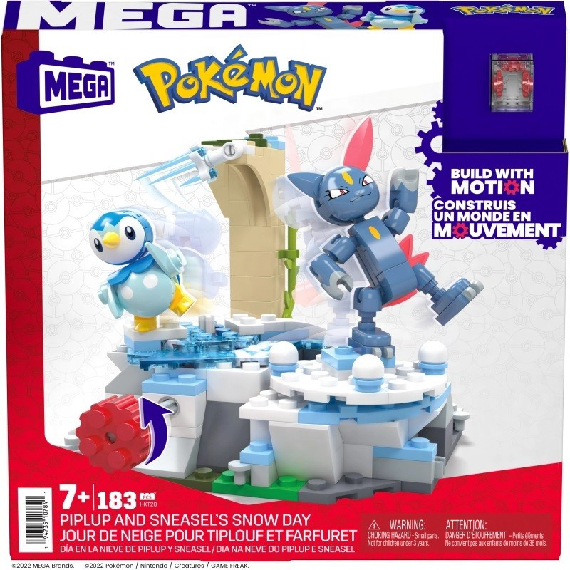 Mega Pokemon Śnieżny dzień Piplupa i Sneasela Zestaw klocków Hkt20