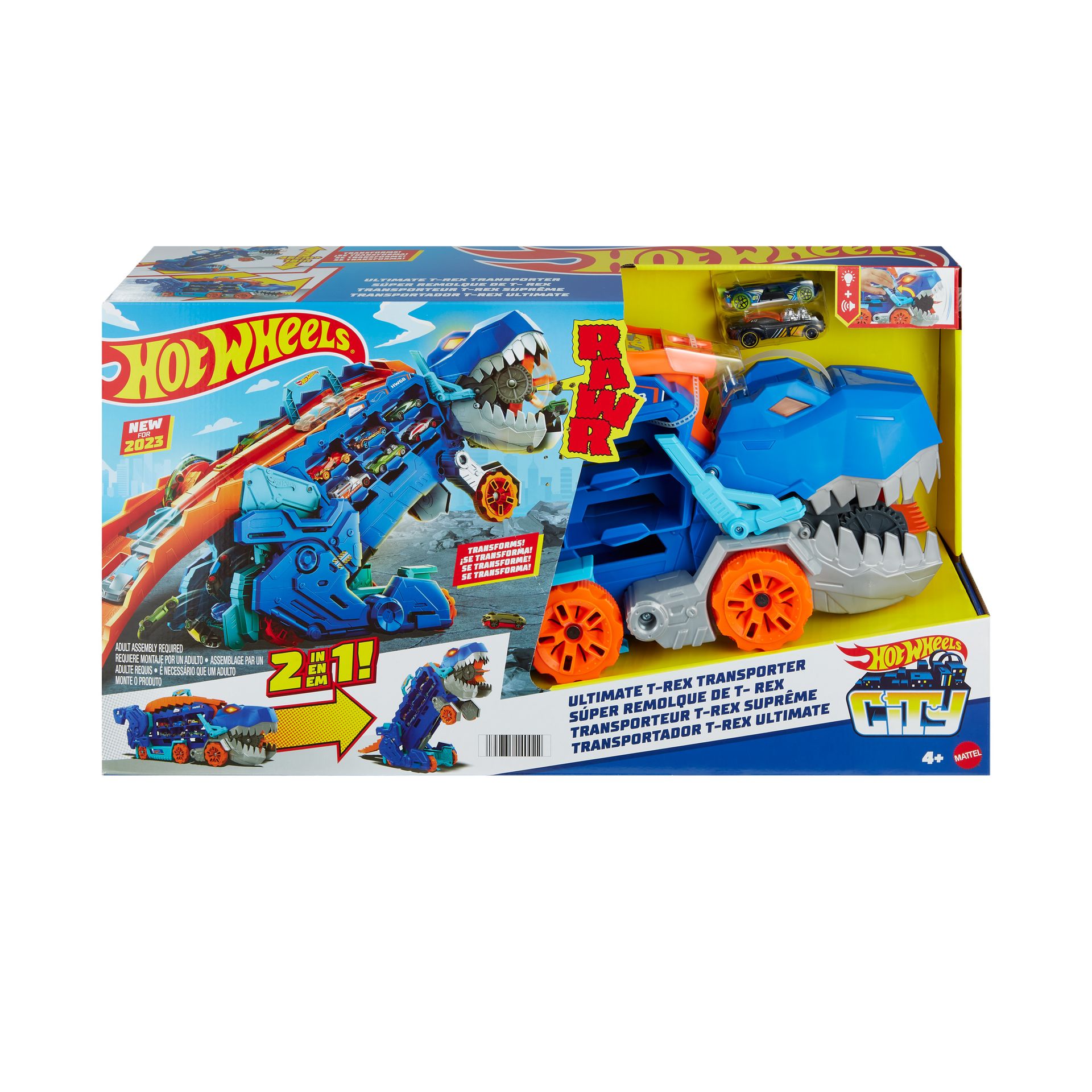 Hot Wheels City T-Rex Mega Transporter Zestaw Hng50 - zabawka